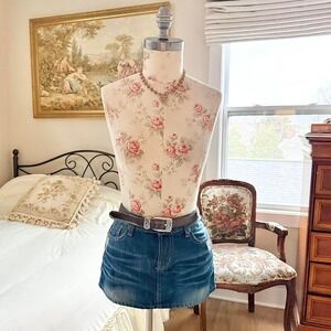 brown leather western belt  90s genuine leather brown belt silver engraved